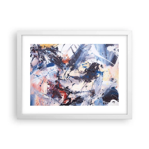 Poster in cornice bianca - La danza folle dell'astrazione - 40x30 cm