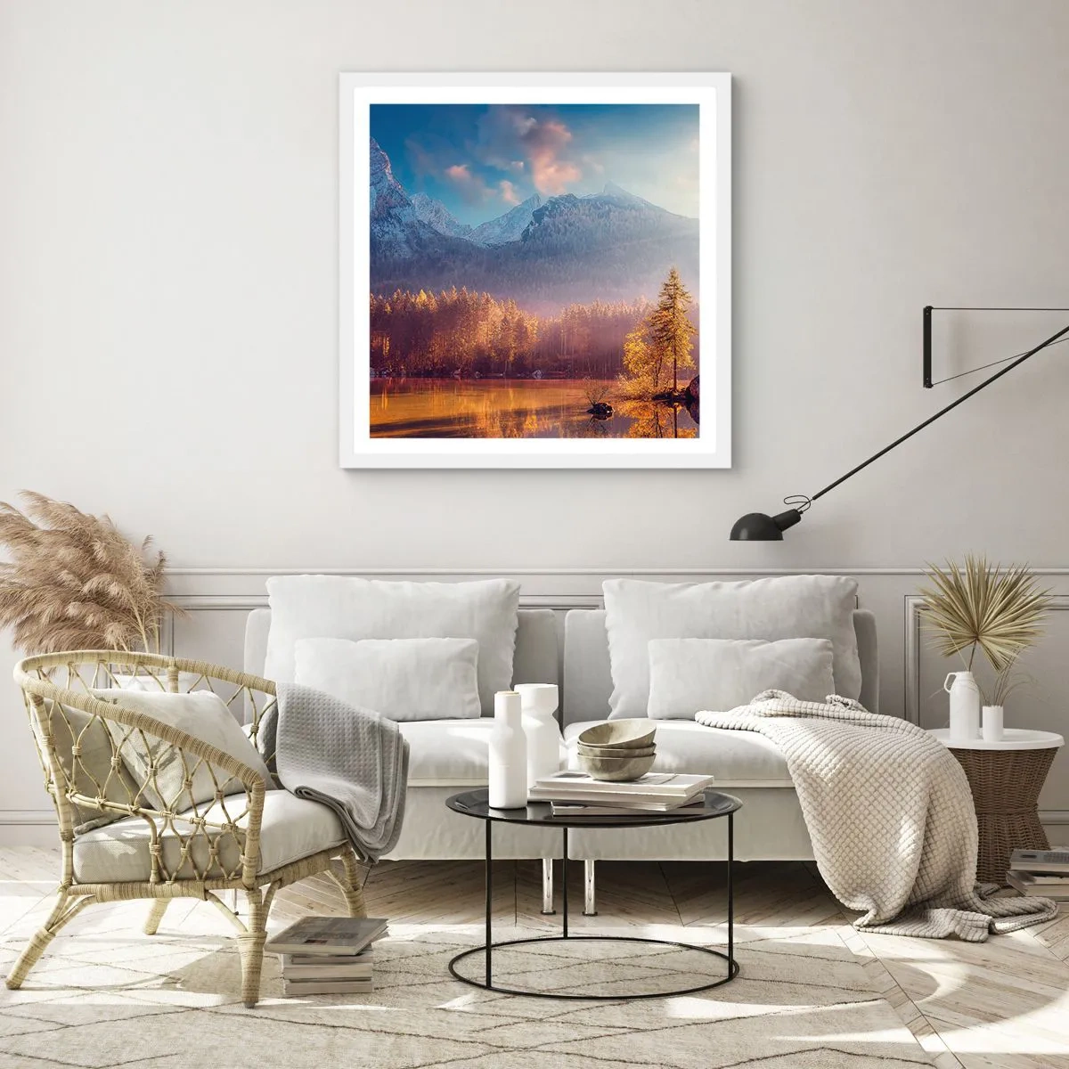 Poster in cornice bianca - Sui monti e nelle valli - 40x40 cm