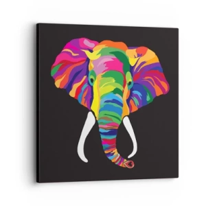 Quadro su tela - Stampe su Tela - L'elefante che faceva il bagno nell'arcobaleno - 30x30 cm