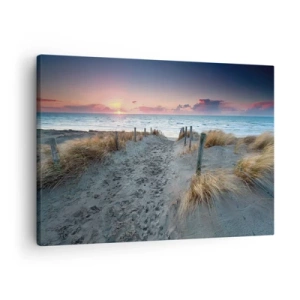 Quadro su tela - Stampe su Tela - Sentiero che porta alla spiaggia al tramonto - 70x50cm - Hai versato un arcobaleno di luce radiosa... - Decorazione murale moderna per soggiorno e camera da letto ARTTOR