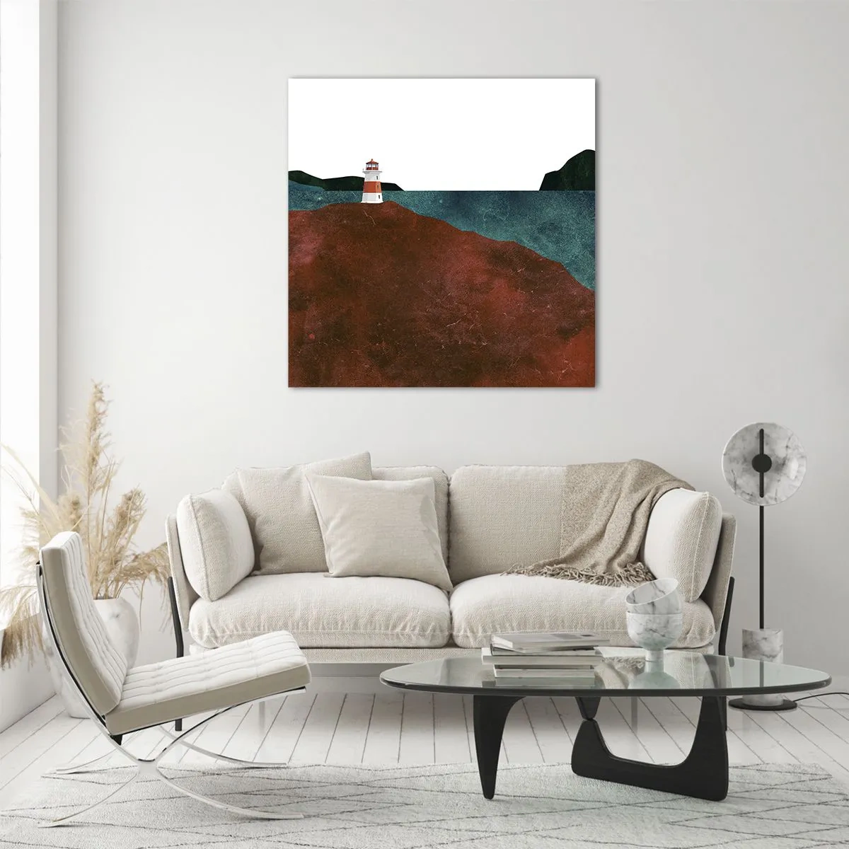 Quadro su vetro - Contemplando il mare - 40x40 cm