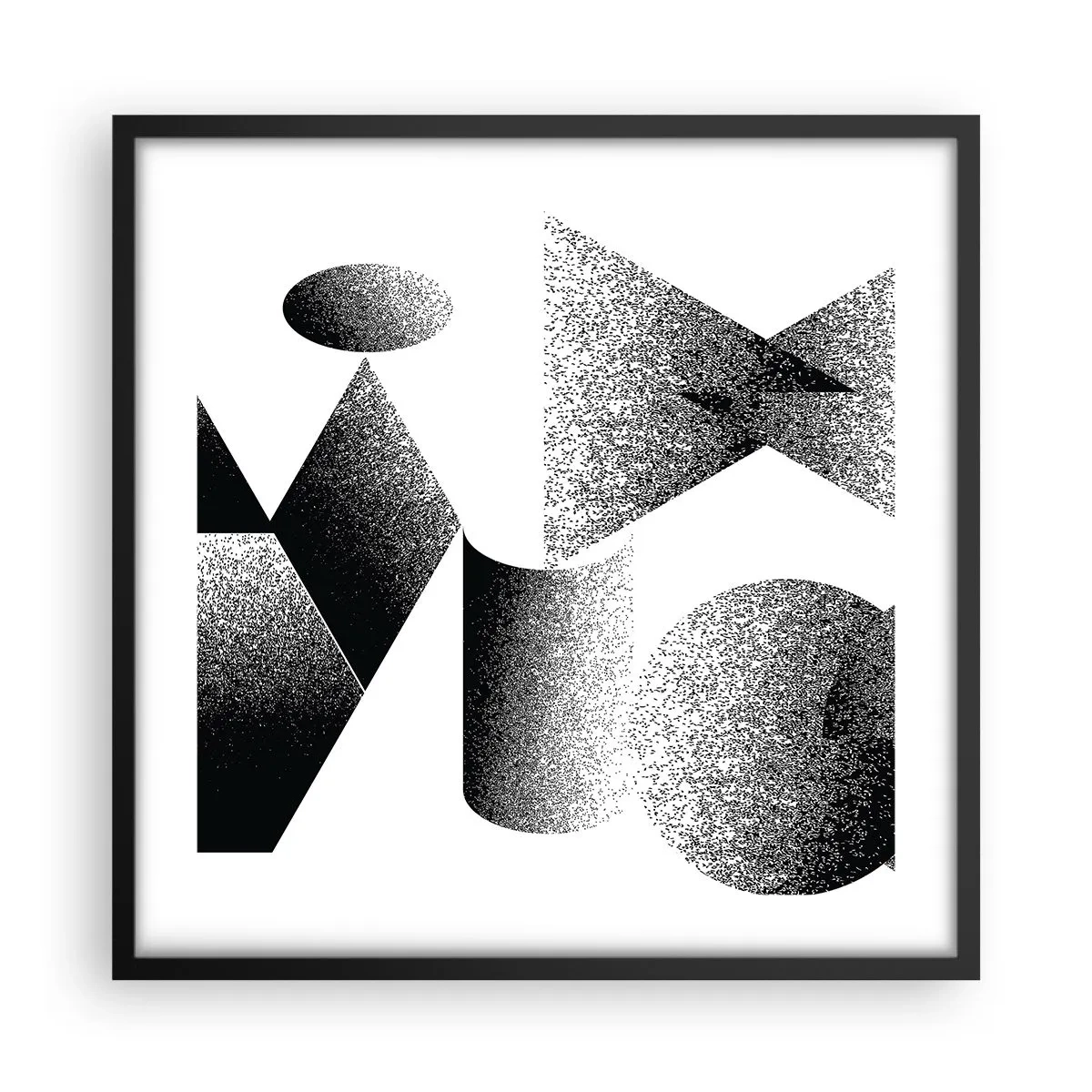 Poster in cornice nera - Angoli e ovali - 50x50 cm