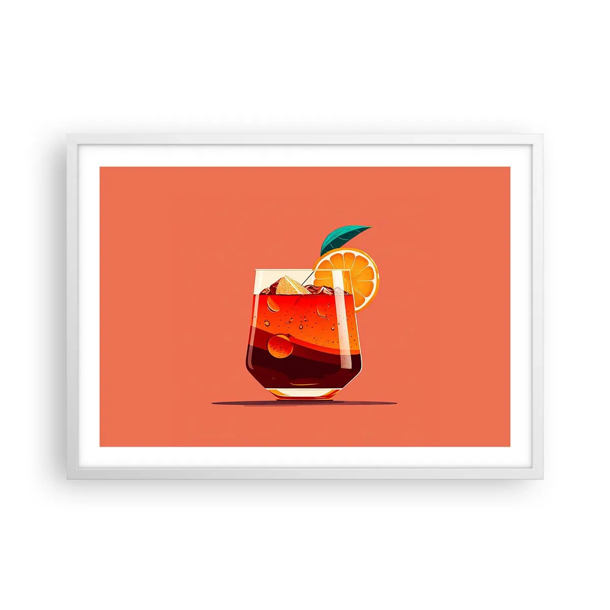 Poster in cornice bianca - Rinfresco estivo - 70x50 cm