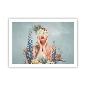 Poster - Donna - fiore - 70x50 cm