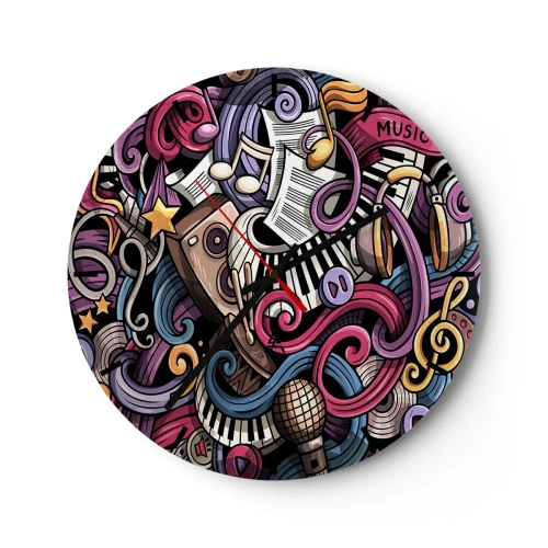 Orologio da parete - Orologio in Vetro - Melodia complicata - 40x40 cm