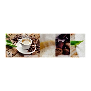 Campione di Fotomurale Premium Sand - Il caffè è pronto - Gastronomia, Caffè, Tazza - 100x30 cm