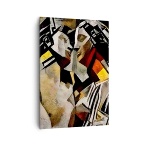 Quadro su tela - Stampe su Tela - Composizione astratta con sagome in forma dinamica - 70x100cm - Bacio di statue - Decorazione murale moderna per soggiorno e camera da letto ARTTOR