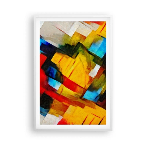 Poster in cornice bianca - Intreccio multicolore - 61x91 cm