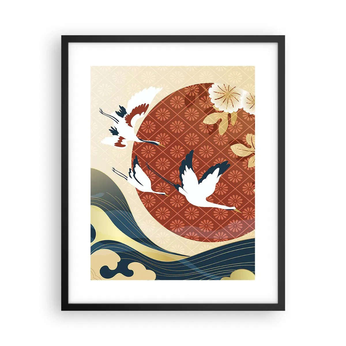 Poster in cornice nera - Favola giapponese - 40x50 cm