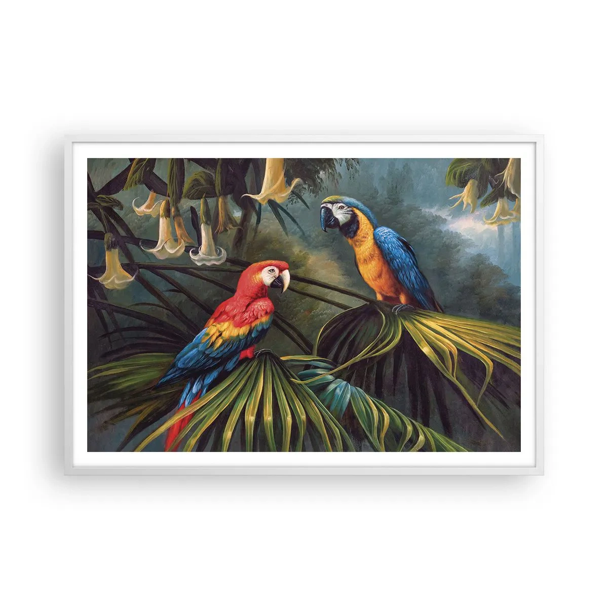 Poster in cornice bianca - Romanticità ai tropici - 100x70 cm