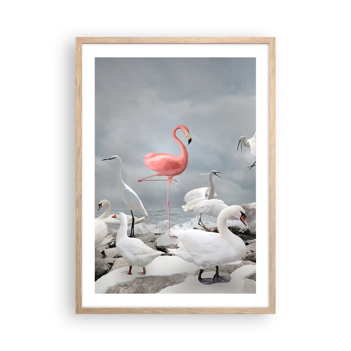 Poster in cornice rovere chiaro - Come sono arrivato qui? - 50x70 cm