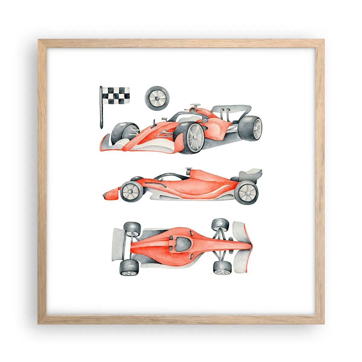 Poster in cornice rovere chiaro - Inseguendo i sogni - 50x50 cm