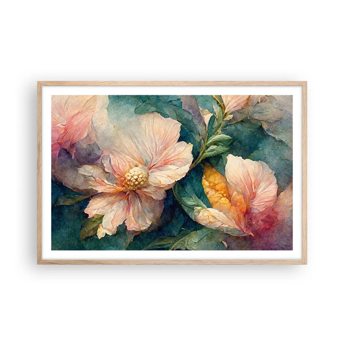 Poster in cornice rovere chiaro - Delicatezza pura - 91x61 cm