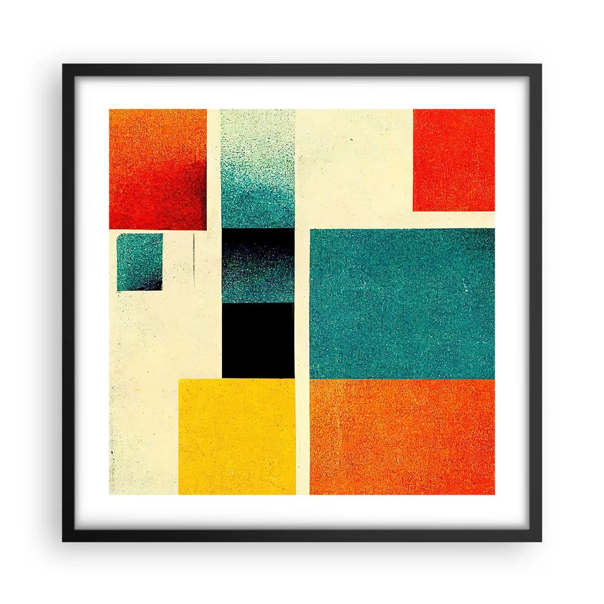 Poster in cornice nera - Astrazione geometrica: energia buona - 50x50 cm