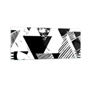 Quadro su vetro - Pioggia di triangoli - 100x40 cm