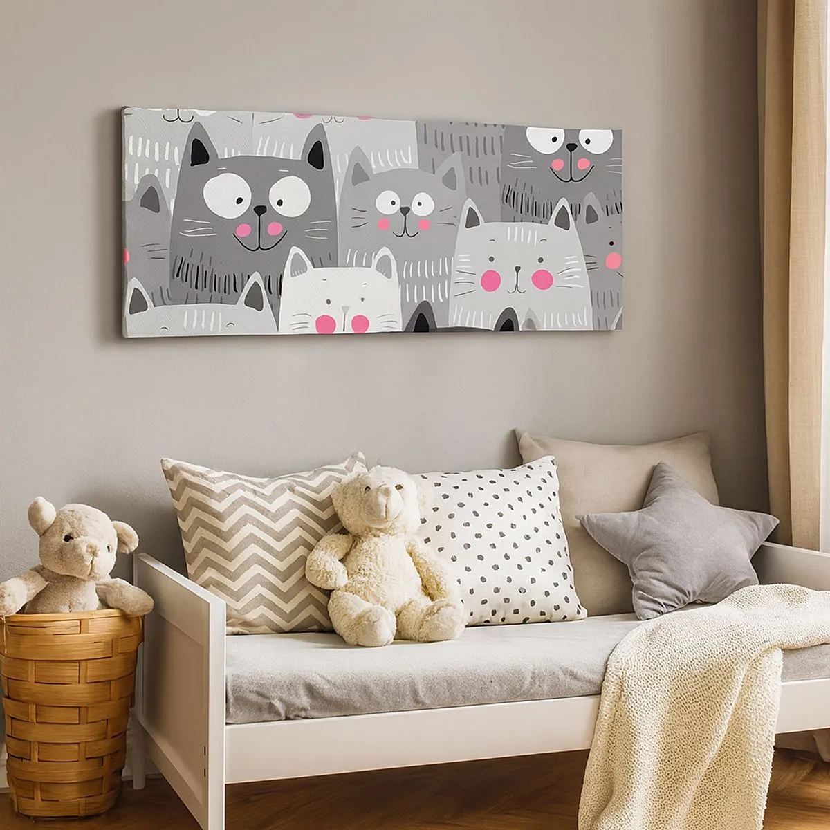 Quadro su tela - Stampe su Tela - Il mondo dei gatti - 100x40 cm