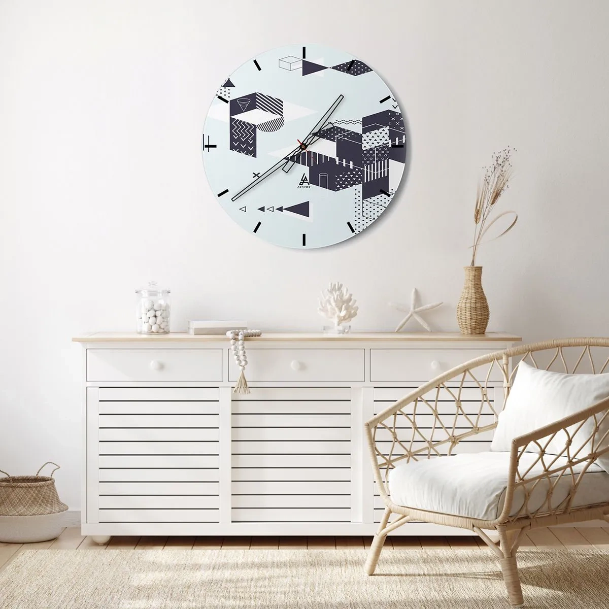 Orologio da parete - Orologio in Vetro - La matematica nell'anima - 40x40 cm