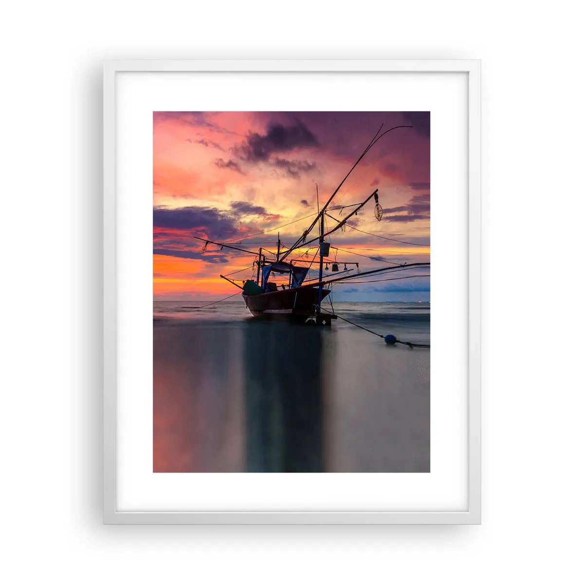 Poster in cornice bianca - Sera esotica - 40x50 cm