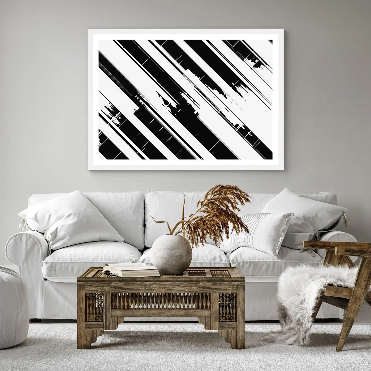 Poster in cornice bianca - Composizione intensa e dinamica - 40x40 cm