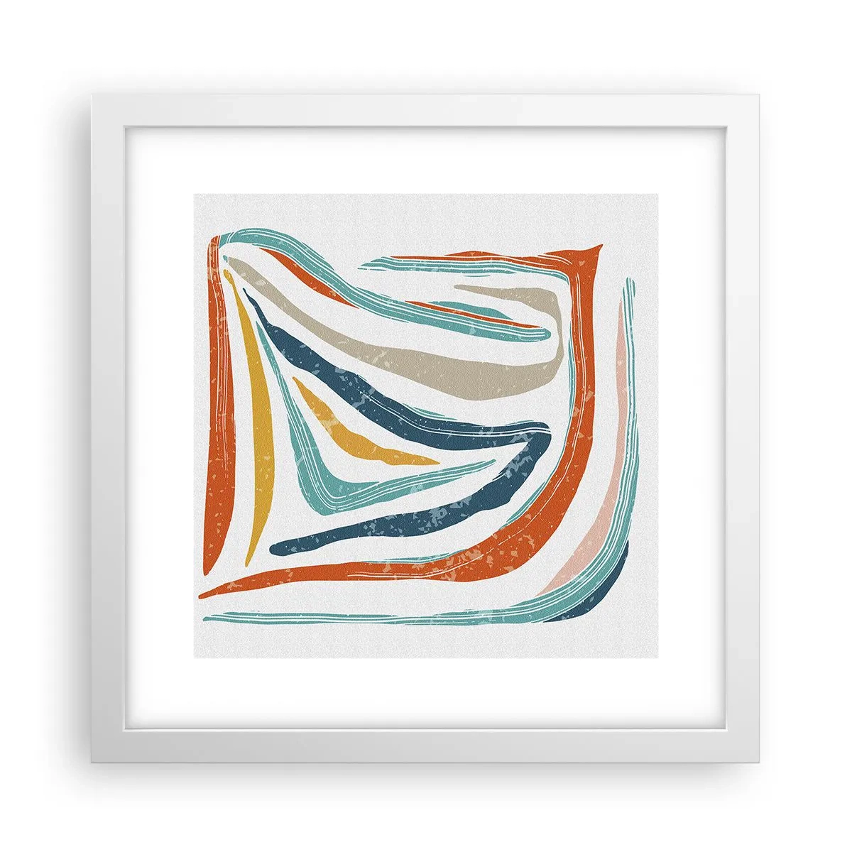 Poster in cornice bianca - Astrazione piacevolmente sorridente - 30x30 cm