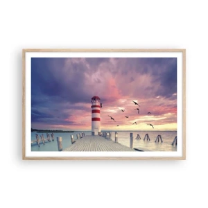 Poster in cornice rovere chiaro - Tempo di tornare in porto - 91x61 cm