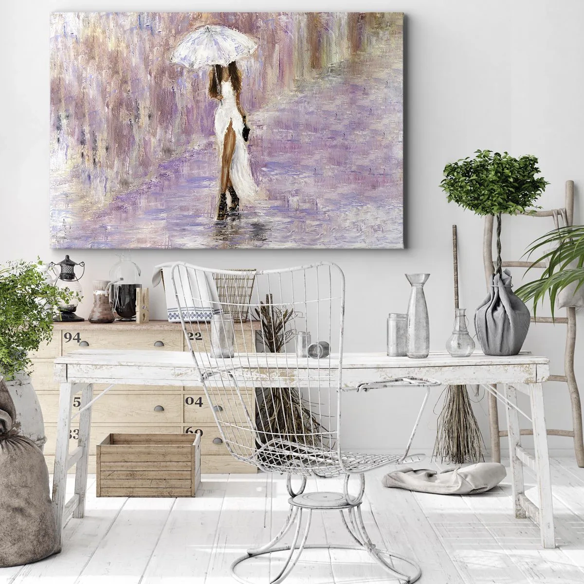 Quadro su tela - Stampe su Tela - Nella pioggia lilla - 70x50 cm