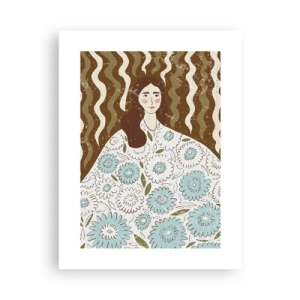 Poster - Ritratto con abito a fiori - 30x40 cm