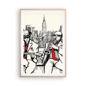 Poster in cornice rovere chiaro - Improvvisare a New York - 61x91 cm