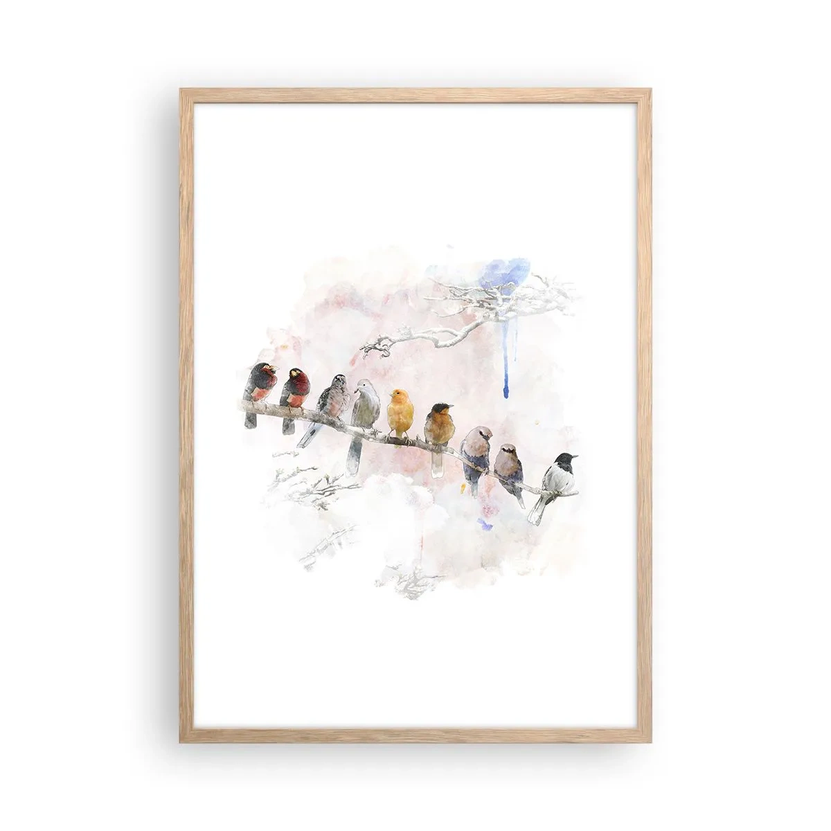 Poster in cornice rovere chiaro - Incontro alato - 50x70 cm