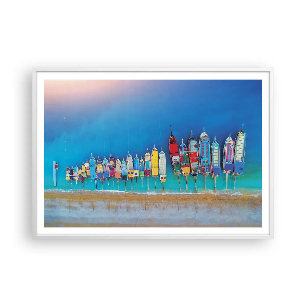 Poster in cornice bianca - A volo d'uccello - 100x70 cm