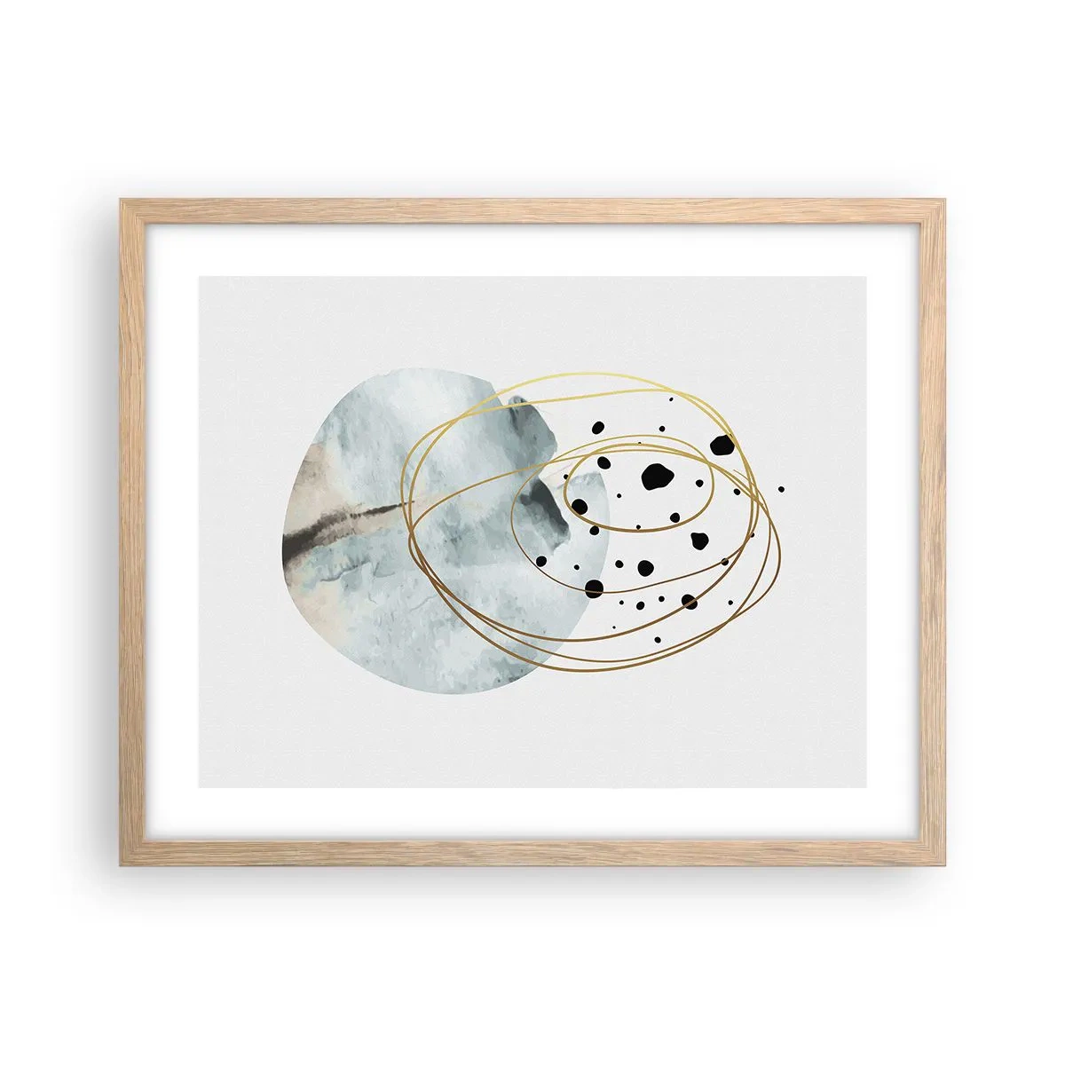 Poster in cornice rovere chiaro - Nell'abbraccio dello spazio - 50x40 cm