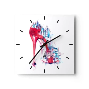 Orologio da parete - Orologio in Vetro - Elegante nella grande città - 40x40 cm