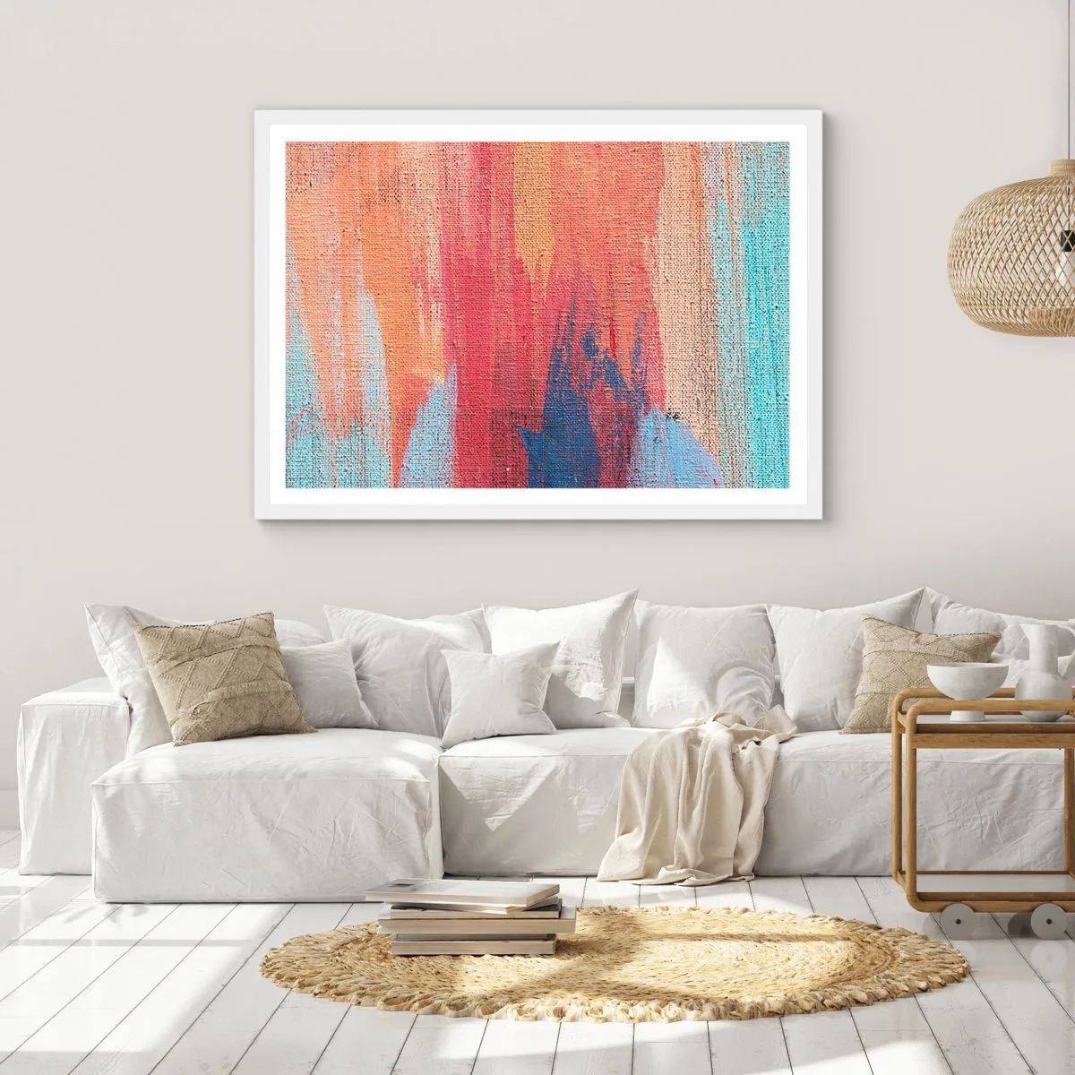 Poster in cornice bianca - Colando con l'arcobaleno - 40x30 cm