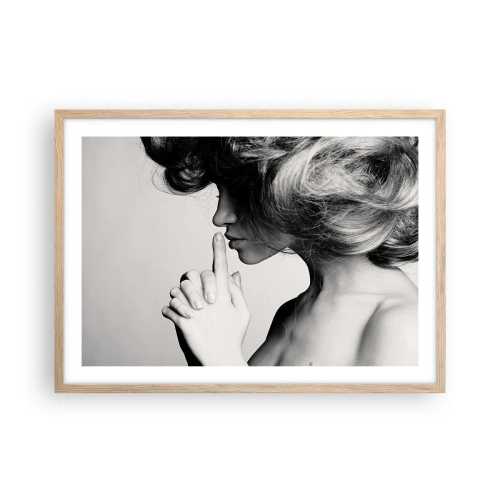 Poster in cornice rovere chiaro - Ascoltando se stessa - 70x50 cm