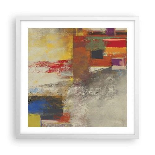 Poster in cornice bianca - Geometria dei colori - 50x50 cm