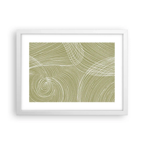 Poster in cornice bianca - Astrazione intricata in bianco - 40x30 cm