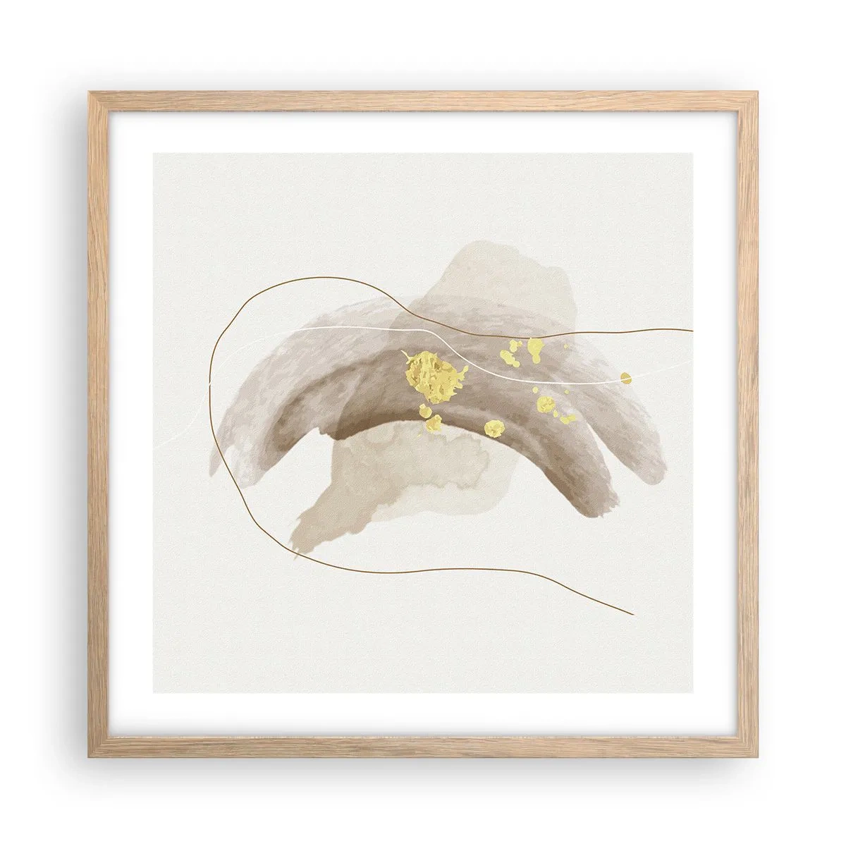 Poster in cornice rovere chiaro - Incontro nello spazio - 50x50 cm