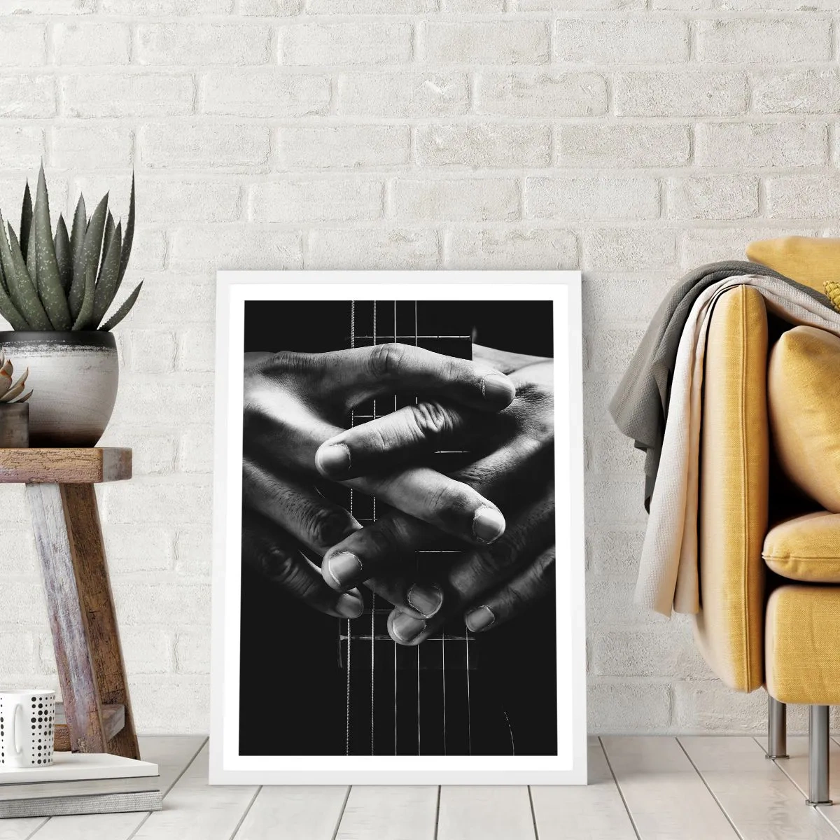 Poster in cornice bianca - La preghiera dell'artista - 50x70 cm