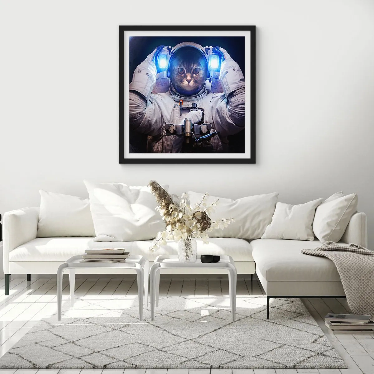Poster in cornice nera - Houston, avete un problema - 30x30 cm