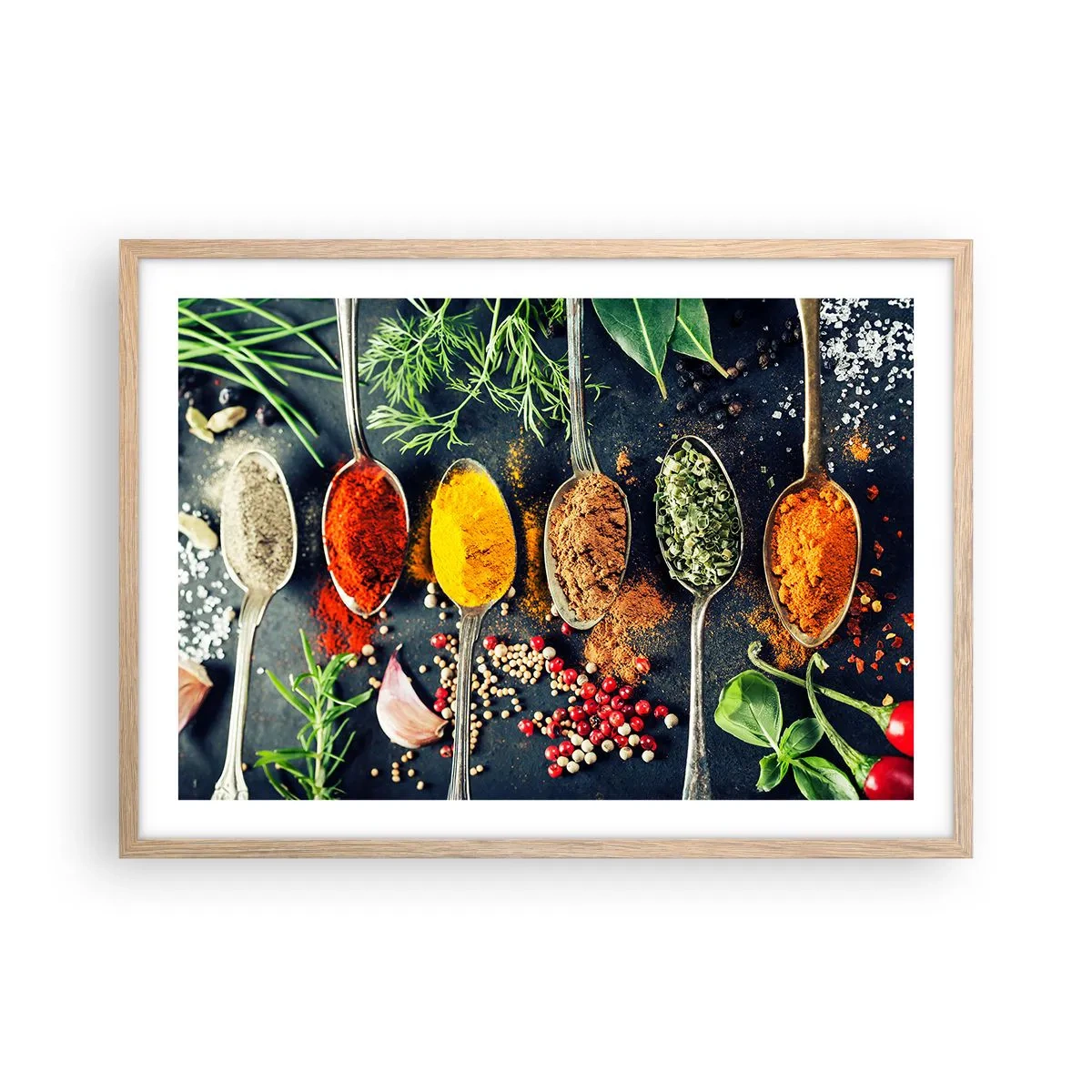 Poster in cornice rovere chiaro - Magie gastronomiche - 70x50 cm