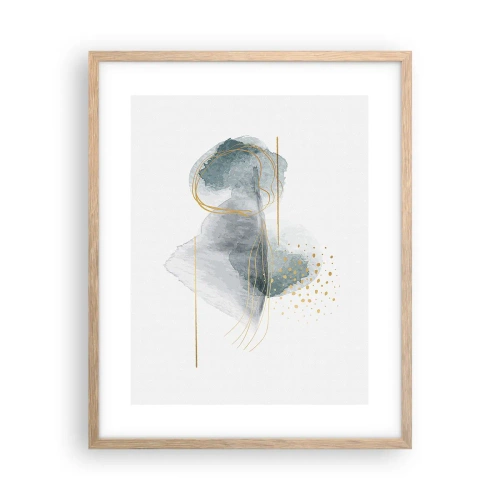 Poster in cornice rovere chiaro - Sui legami del grigio e dell'oro - 40x50 cm