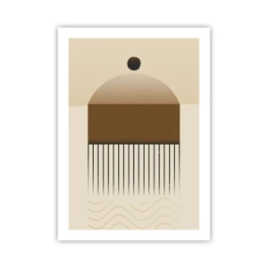 Poster - Astrazione minimalista nei toni del marrone e del beige - 50x70cm - Diversi stati - Decorazione murale moderna per soggiorno e camera da letto ARTTOR