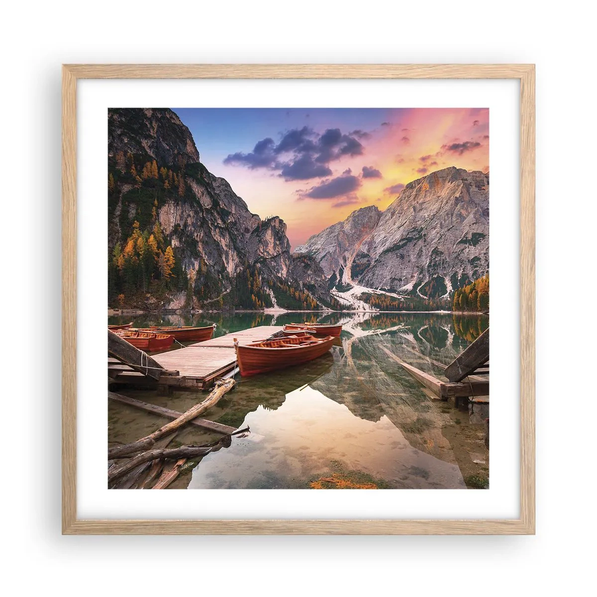 Poster in cornice rovere chiaro - La promessa del giorno - 50x50 cm