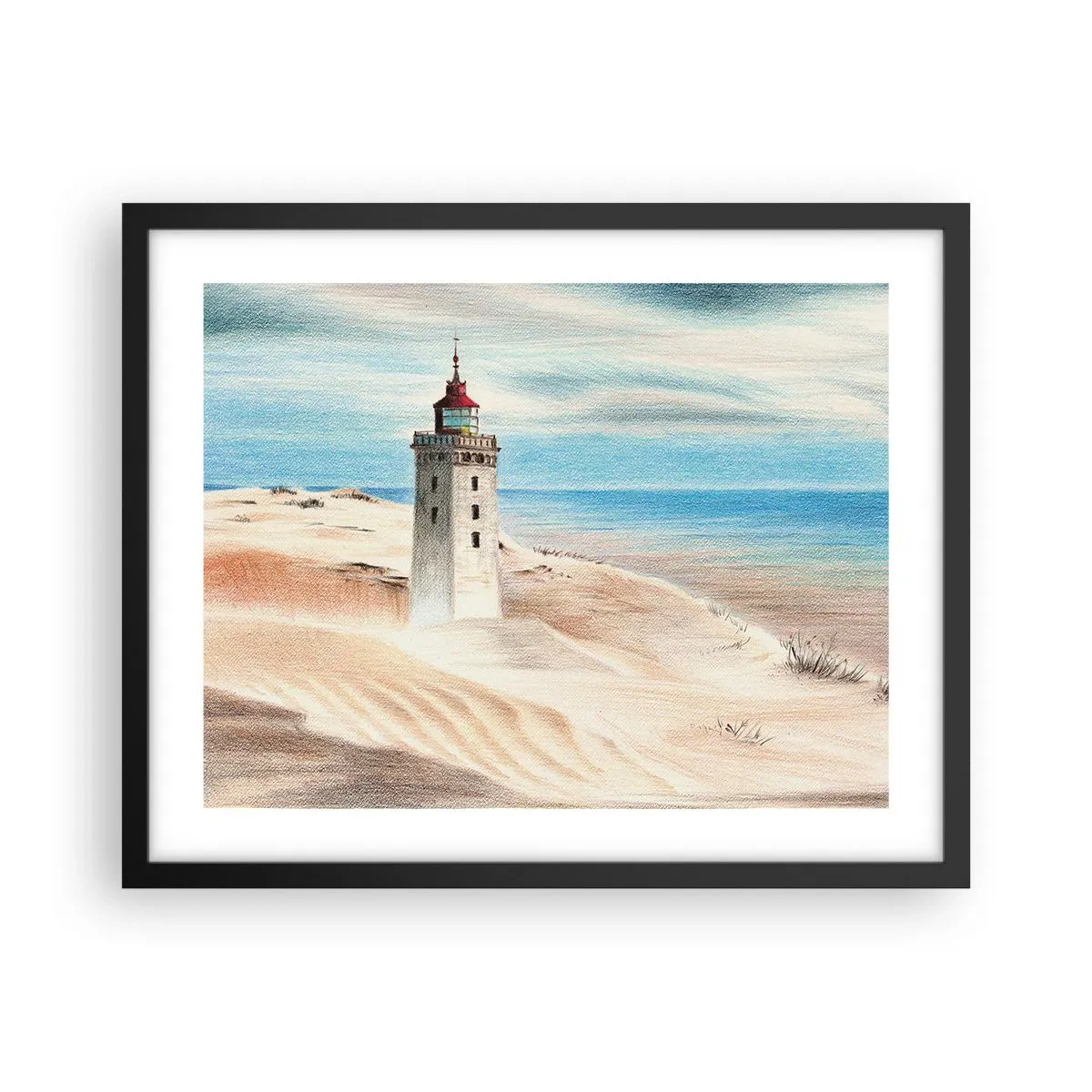 Poster in cornice nera - Sempre guardando il mare - 50x40 cm