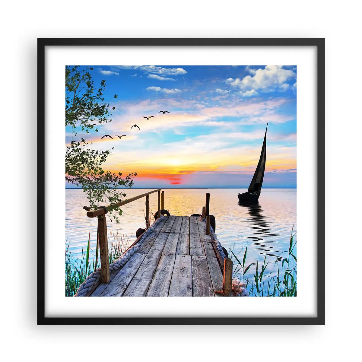 Poster in cornice nera - Buona sera - 50x50 cm