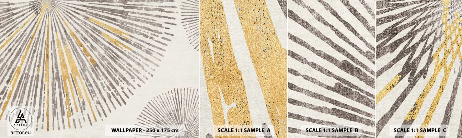 Campione di Fotomurale Adesivo Deluxe Sticker - La bellezza dei raggi - Minimalismo, Luminoso, Linee - 100x30 cm