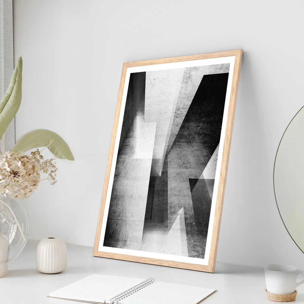 Poster in cornice rovere chiaro - La struttura dello spazio - 30x40 cm