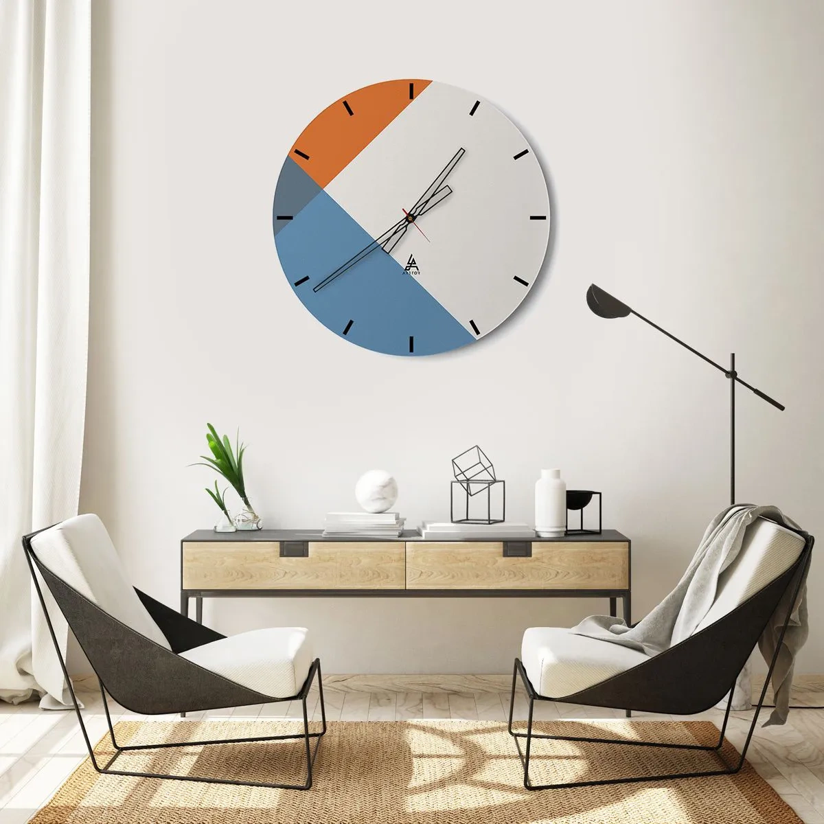 Orologio da parete - Orologio in Vetro - Ad angolo... - 30x30 cm