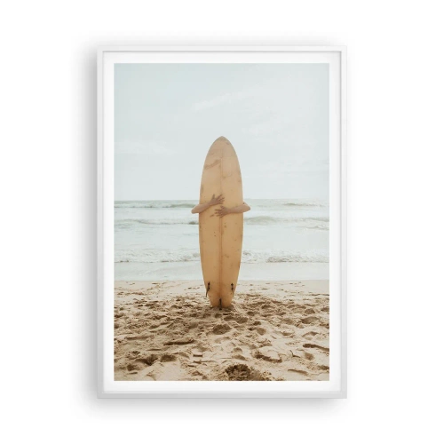Poster in cornice bianca - Amore per le onde - 70x100 cm