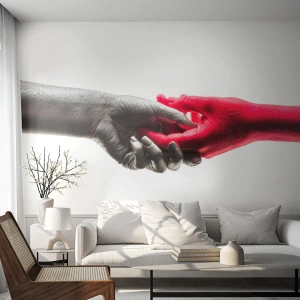 Fotomurali Autoadesivo Deluxe Sticker - Insieme, sebbene diversi - Mani umane, Mano, Astrazione - 200x140 cm
